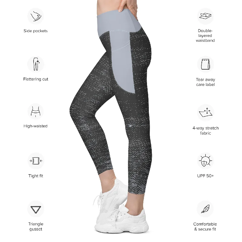 Life League Gear - Women's Leggings with Pockets - "ADAPT" STEALTH GREY / COOL GREY Fashionable Full-Length Active Leggings Life League Gear - Women's Leggings with Pockets - "ADAPT" STEALTH GREY / COOL GREY Fashionable Full-Length Active Leggings