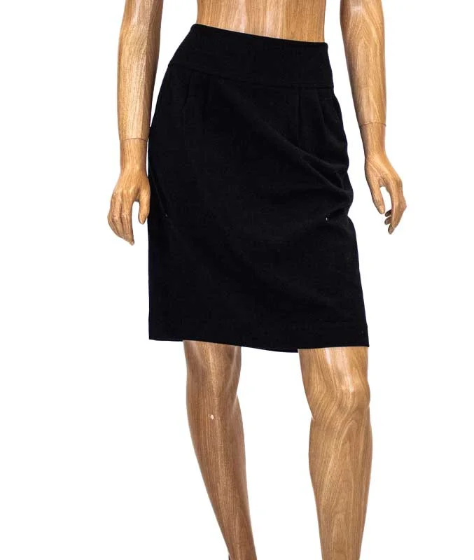 Black Skirt with Pockets velvet skirt rich