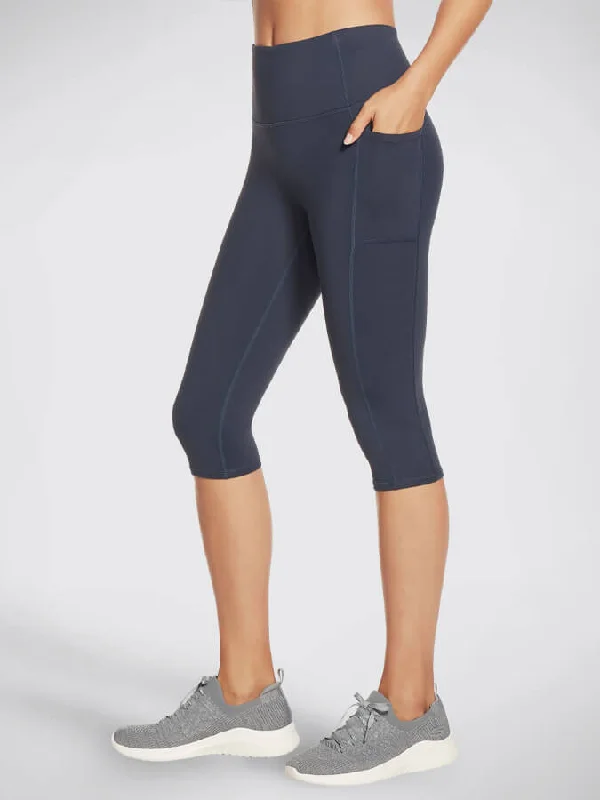 Skechers GOWALK High Waisted Capri Women's Leggings Stylish Side-Stripe Leggings