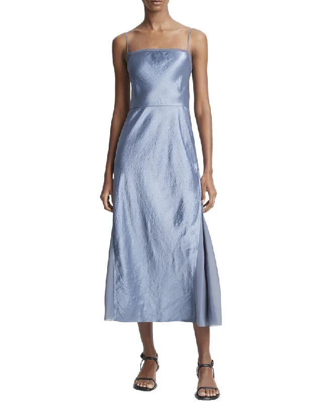 Vince Sheer Paneled Slip Dress Tunics Chic elegant