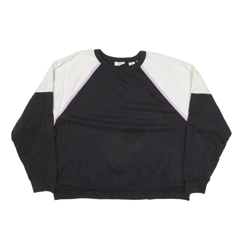 LEVI'S Sweatshirt Black Womens L Hoodie with Elastic Waist Stretchable Comfortable