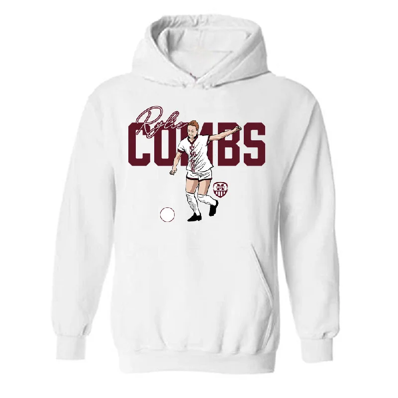 Mississippi State - NCAA Women's Soccer : Rylie Combs - Caricature Hooded Sweatshirt Hoodie with Zipper Placket Modern Functional Mississippi State - NCAA Women's Soccer : Rylie Combs - Caricature Hooded Sweatshirt Hoodie with Zipper Placket Modern Functional