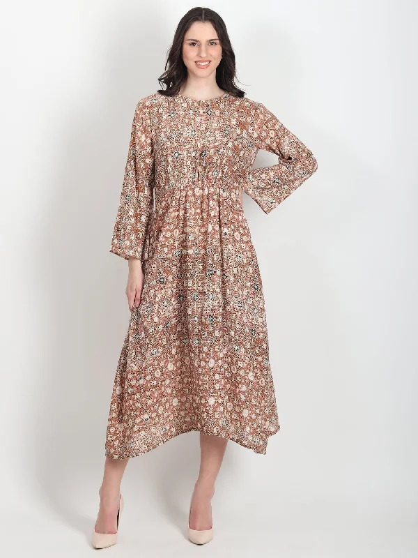 Freda Floral Printed Cotton Dress Tunics Gym athletic