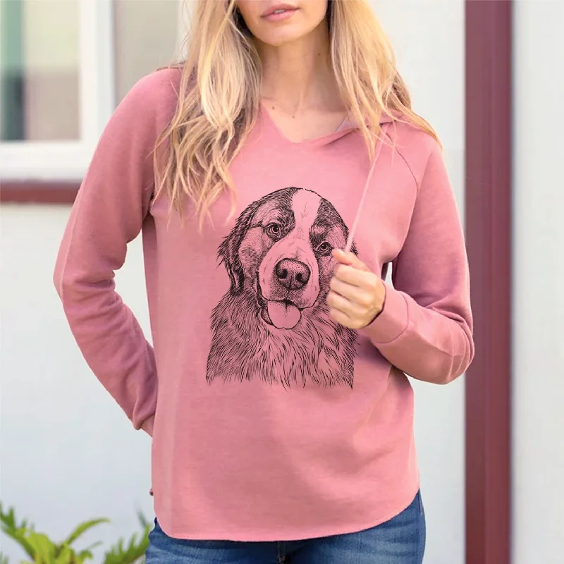 Bare Walter the Bernese Mountain Dog Mix - Cali Wave Hooded Sweatshirt Hoodie with Mesh Breathable Sporty Bare Walter the Bernese Mountain Dog Mix - Cali Wave Hooded Sweatshirt Hoodie with Mesh Breathable Sporty