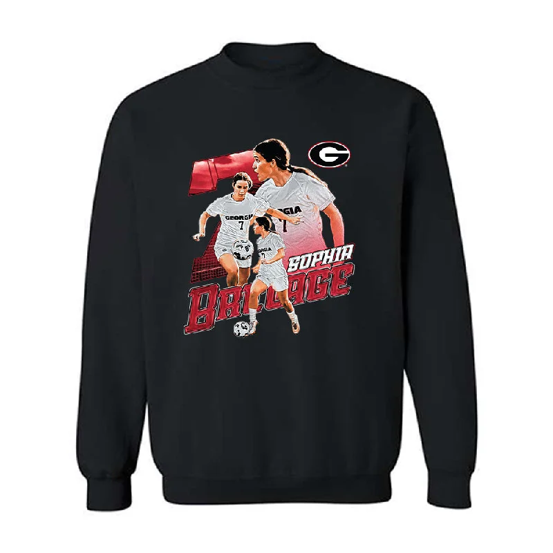 Georgia - NCAA Women's Soccer : Sophia Brelage - Crewneck Sweatshirt Hoodie with Hem Fringe Bohemian Relaxed