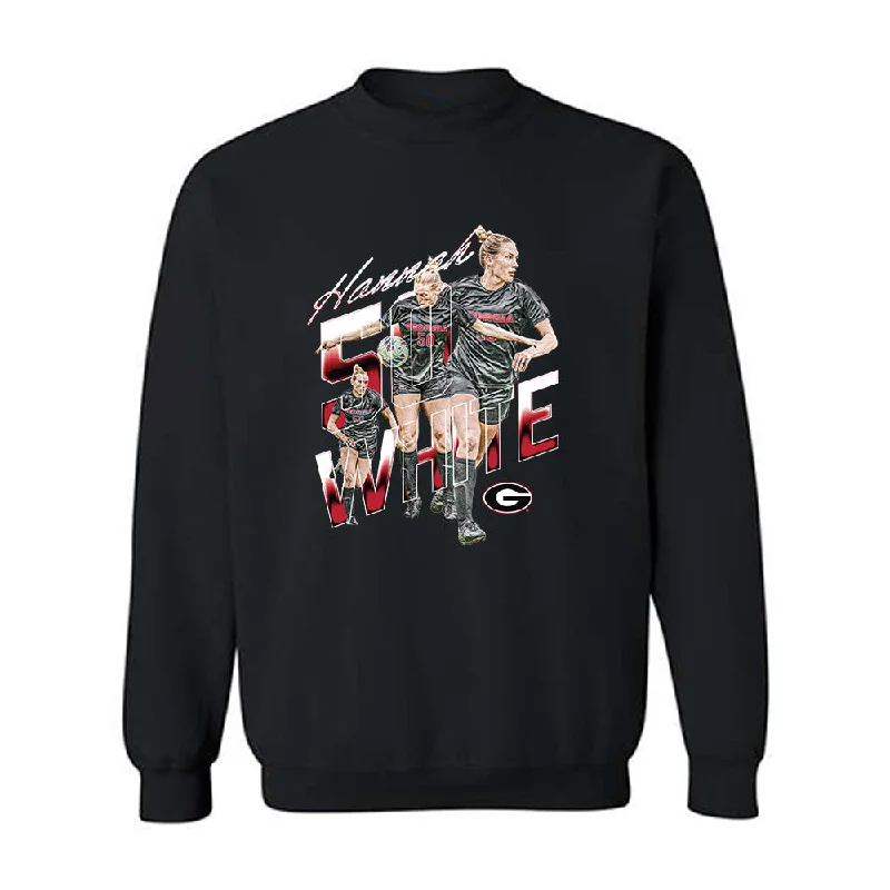Georgia - NCAA Women's Soccer : Hannah White - Player Collage Crewneck Sweatshirt Hoodie with Hem Drawcord Adjustable Customizable Georgia - NCAA Women's Soccer : Hannah White - Player Collage Crewneck Sweatshirt Hoodie with Hem Drawcord Adjustable Customizable