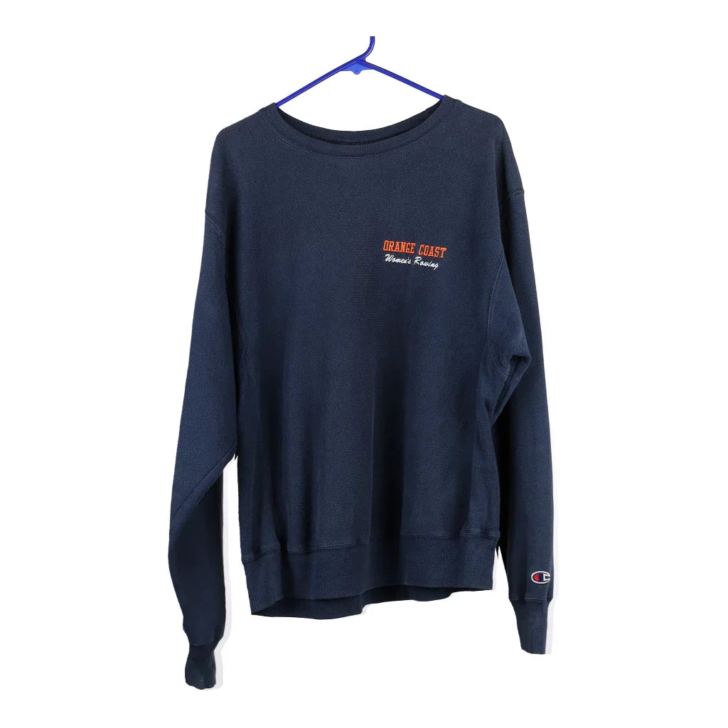 Orange Coast Champion Sweatshirt - Medium Blue Cotton Blend Hoodie with Gradient Ombre Colorful Orange Coast Champion Sweatshirt - Medium Blue Cotton Blend Hoodie with Gradient Ombre Colorful
