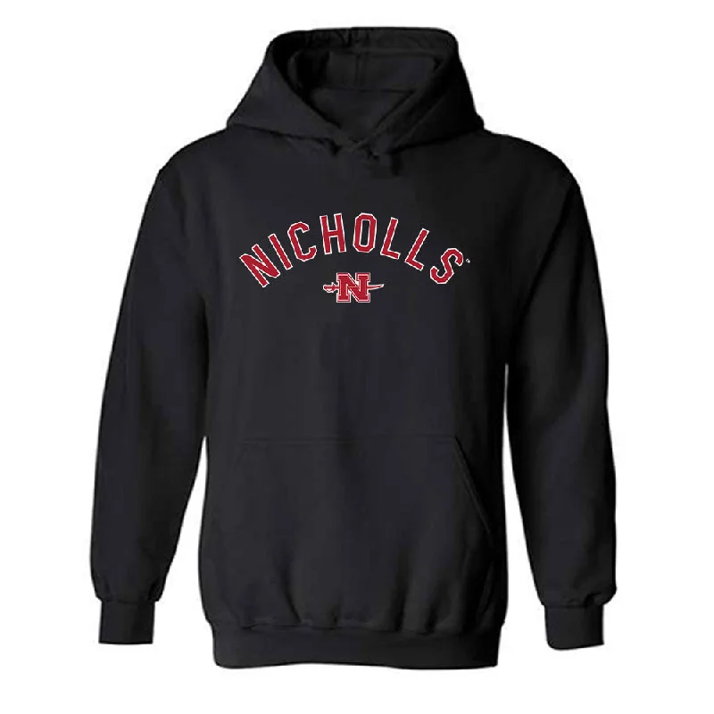 Nicholls State - NCAA Women's Soccer : Alena Lopez - Classic Fashion Shersey Hooded Sweatshirt Hoodie with Monochrome Minimalist Simple Nicholls State - NCAA Women's Soccer : Alena Lopez - Classic Fashion Shersey Hooded Sweatshirt Hoodie with Monochrome Minimalist Simple