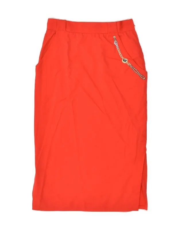 LES COPAINS Womens High Waist Midi Skirt IT 44 Medium W26 Red Viscose seamless skirt comfort