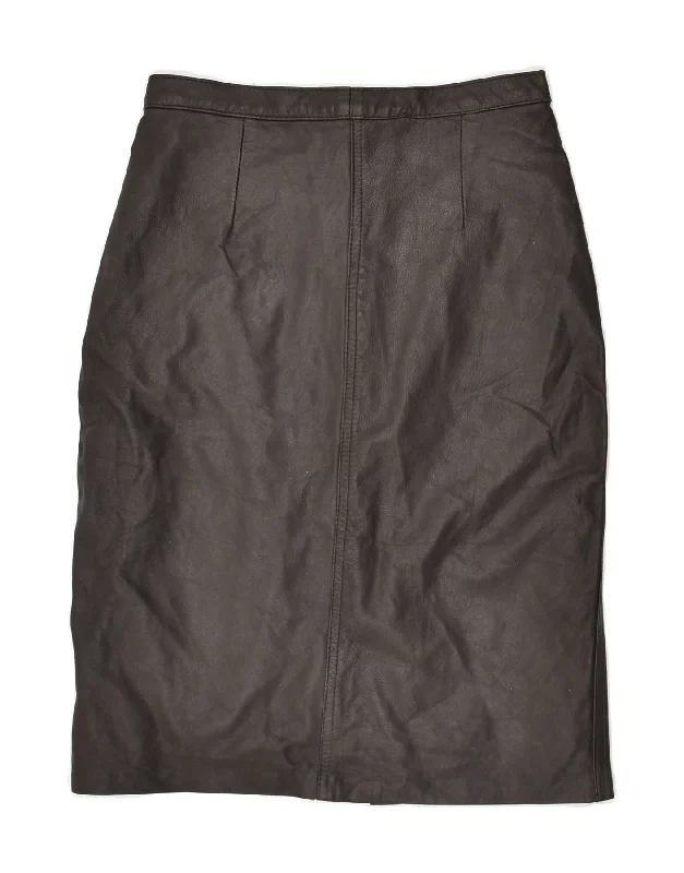 VERA PELLE Womens High Waist Leather Skirt IT 46 Large W28 Black velvet skirt plush
