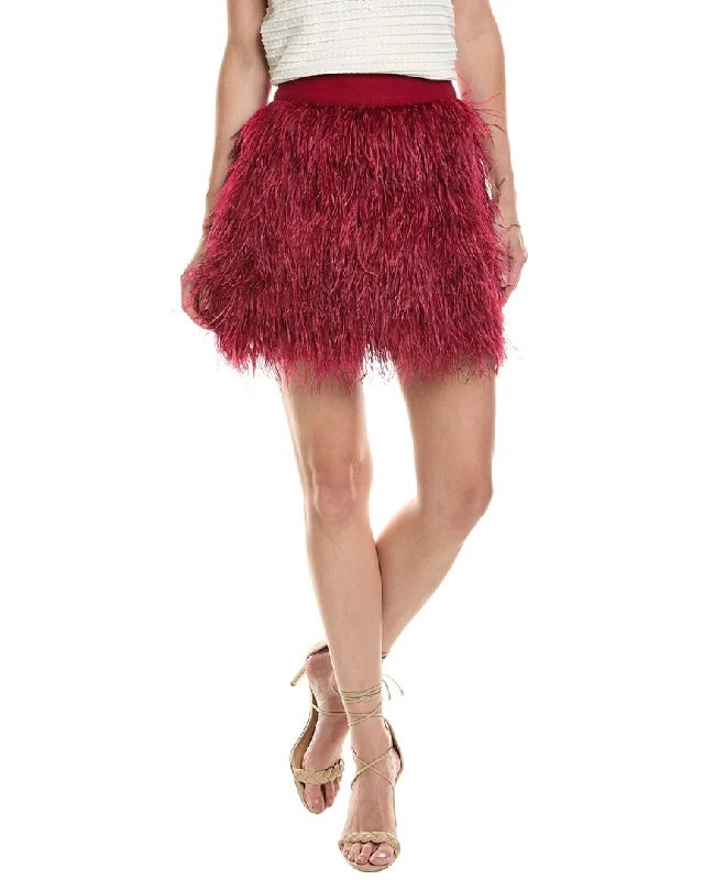 Alice + Olivia Cina Feather Skirt linen skirt airy