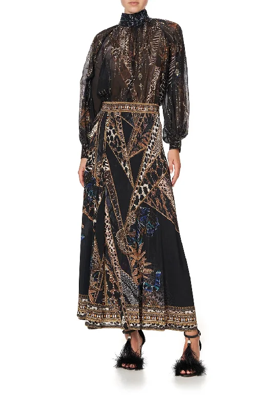 SPLIT DRAPE SKIRT LADY STARDUST ruffled skirt detail