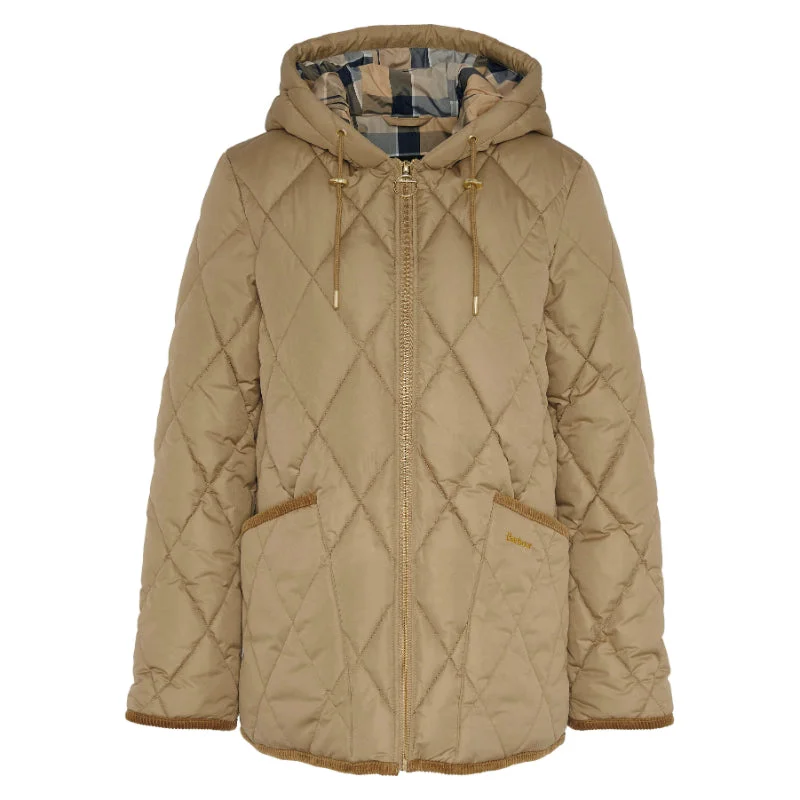 Barbour Erin Ladies Puffer Quilt - Military Brown/Sky Dress Tartan Tunics Fashionable trendy