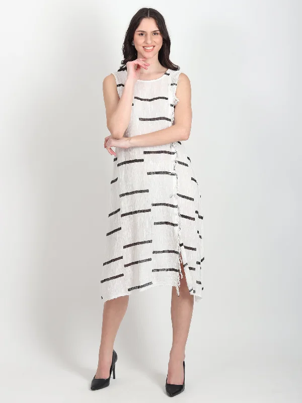 Irene Embroidered Cotton A-Line Dress Tunics Evening elegant