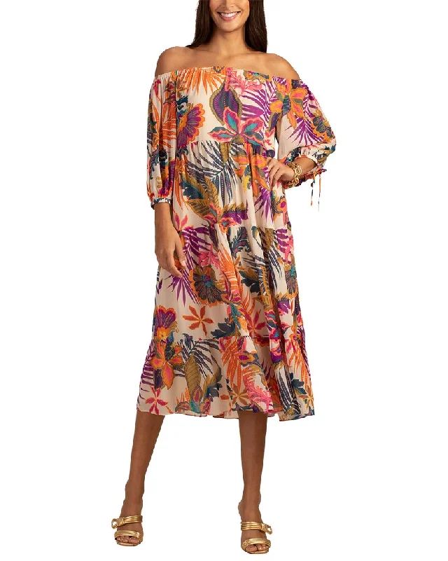 Trina Turk Cattleya Dress Crew Neckline Casual
