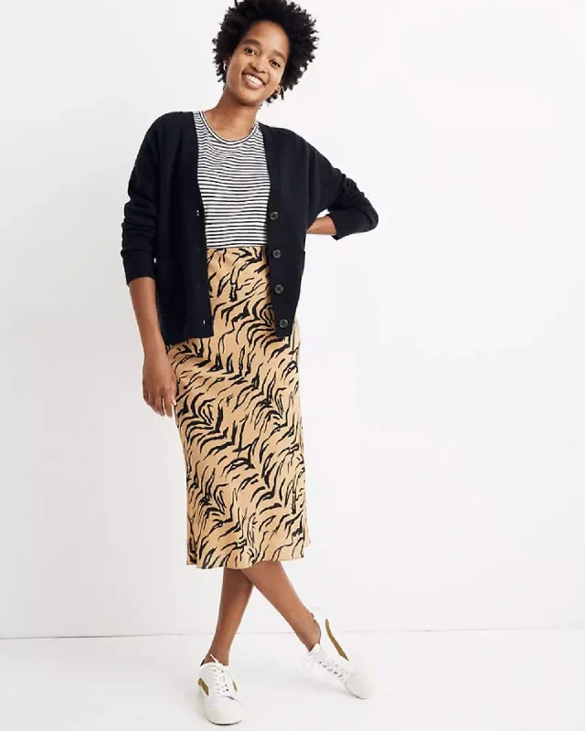 Silk Midi Slip Skirt leather skirt sleek