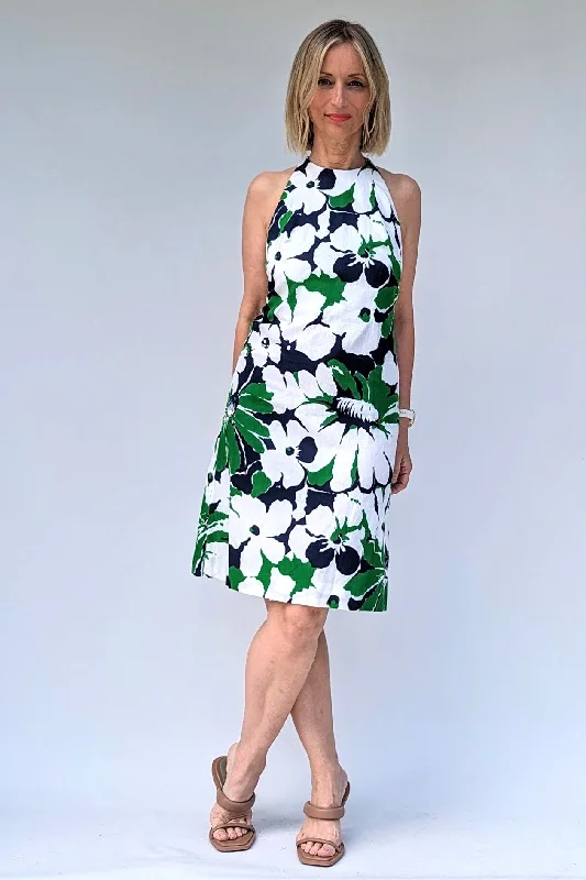 Short Halter Neck 70s Vintage Dress Tunics Trendy modern