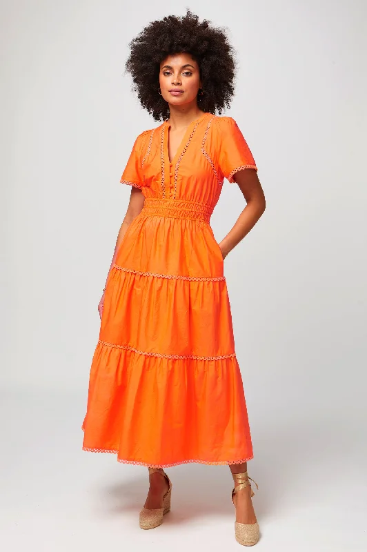 Sienna Dress | Orange Halter Neckline Beach