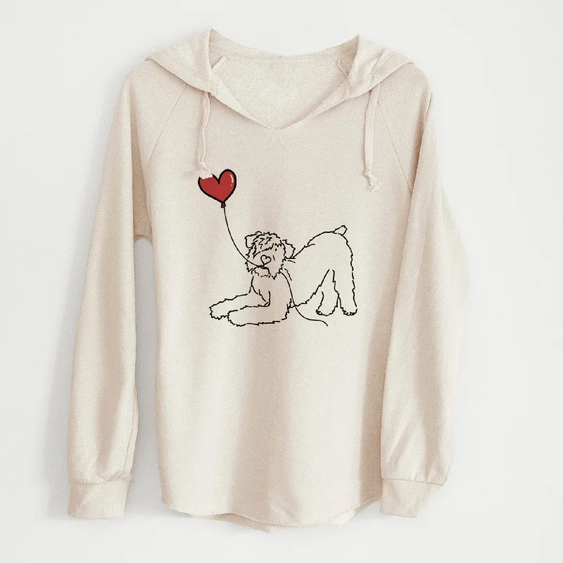 Bouvier des Flandres Heart String - Cali Wave Hooded Sweatshirt Hoodie with Camouflage Military Edgy