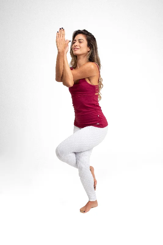 Mid-Rise Textured Leggings, White Comfortable Fleece-Lined Leggings