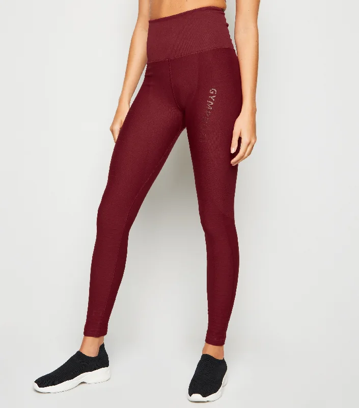 Womens - Rai Seamless Leggings - Berry Elegant Shiny Black Leggings