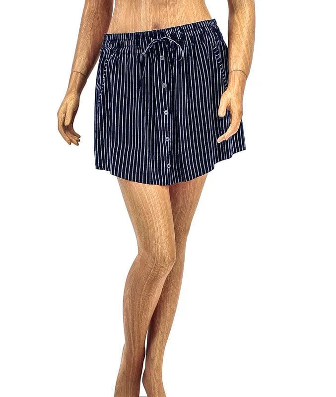 Button Front Stripe Skirt button skirt front