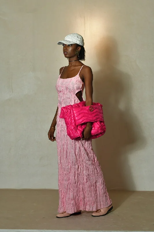 Jeudi Soir Pink Sleeveless Linen Dress Tunics Leisure comfortable