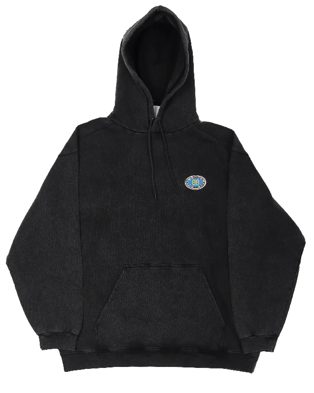 BB Flag Logo Hoodie Zip Hoodie Drawstring Kangaroo Pocket
