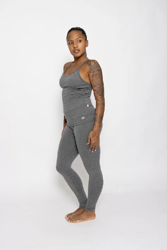 Mid-Rise Legging, Mixed Gray Supplex Stylish Yoga Leggings