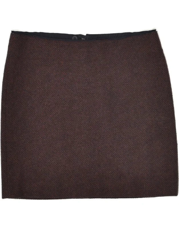 MARC O'POLO Womens Mini Skirt IT 36 XS W24 Burgundy Wool lace skirt delicate