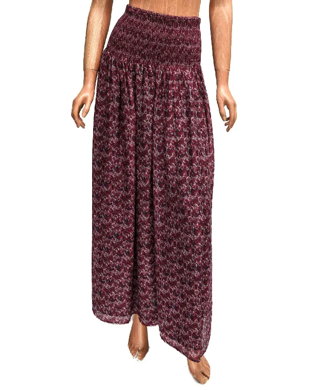 Silk Maxi Skirt with Elastic Waistline corduroy skirt durable