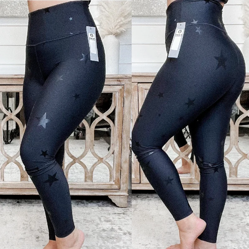 Starshine High Rise Mono B Black Leggings Elegant Animal Print Leggings