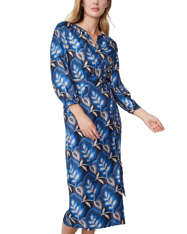 J.Mclaughlin Seville Silk-Blend Dress Tunics stripes playful