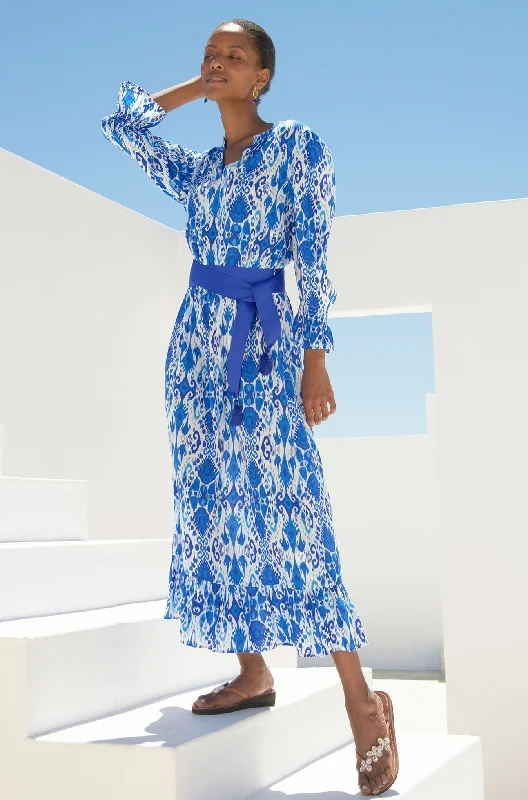 Maeve EcoVero™ Dress | Ikat Blue Tunics Cozy soft