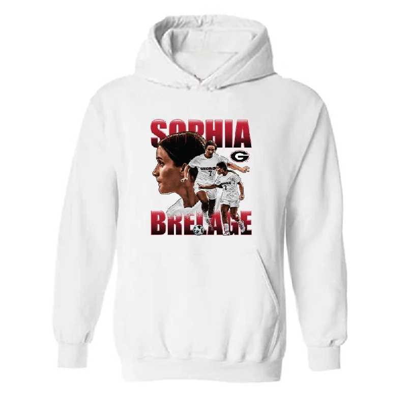 Georgia - NCAA Women's Soccer : Sophia Brelage - Player Collage Hooded Sweatshirt Hoodie with Logo Branding Identity