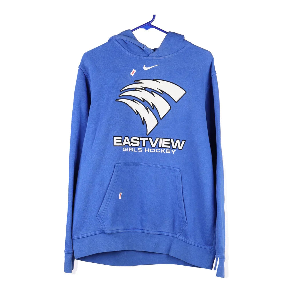 Eastview Nike Hoodie - Medium Blue Cotton Blend Hoodie with Neon Bright Vibrant
