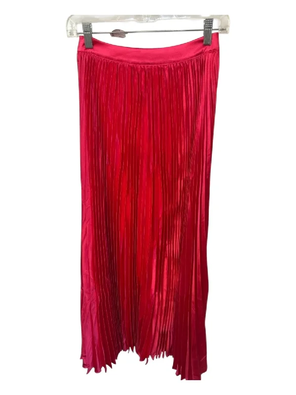 Aakaa Size S coral Polyester Side Zip Acordian Pleated Maxi Skirt corduroy skirt durable Aakaa Size S coral Polyester Side Zip Acordian Pleated Maxi Skirt corduroy skirt durable