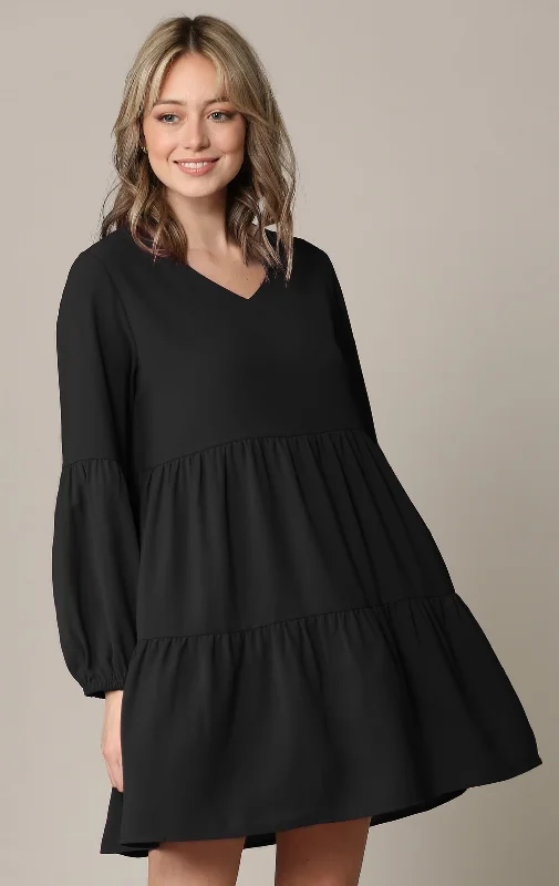 Made By Johnny Casual Flowy Swing Shift Long Sleeve Tiered Dress Tunics Custom made