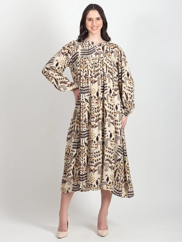 Cheryl Floral Printed Cotton Dress Tunics Running lightweight