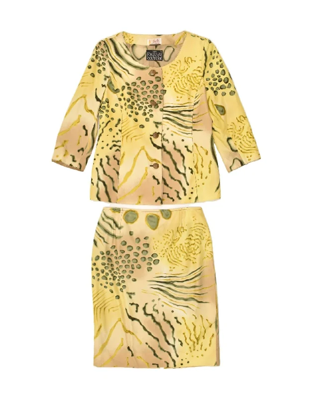 FONTANA COUTURE Womens 2 Piece Skirt Set IT 44 Medium W30 Yellow seamless skirt comfort