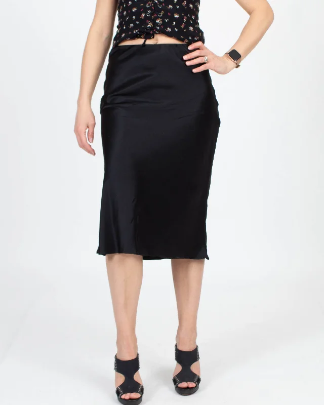 "Cher" Silk Midi Skirt leather skirt durable