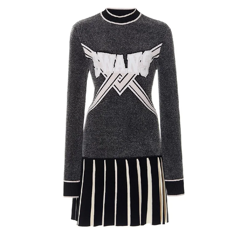 Off-White Women's 'Swans' Knit Dress Black Tunics Corduroy durable