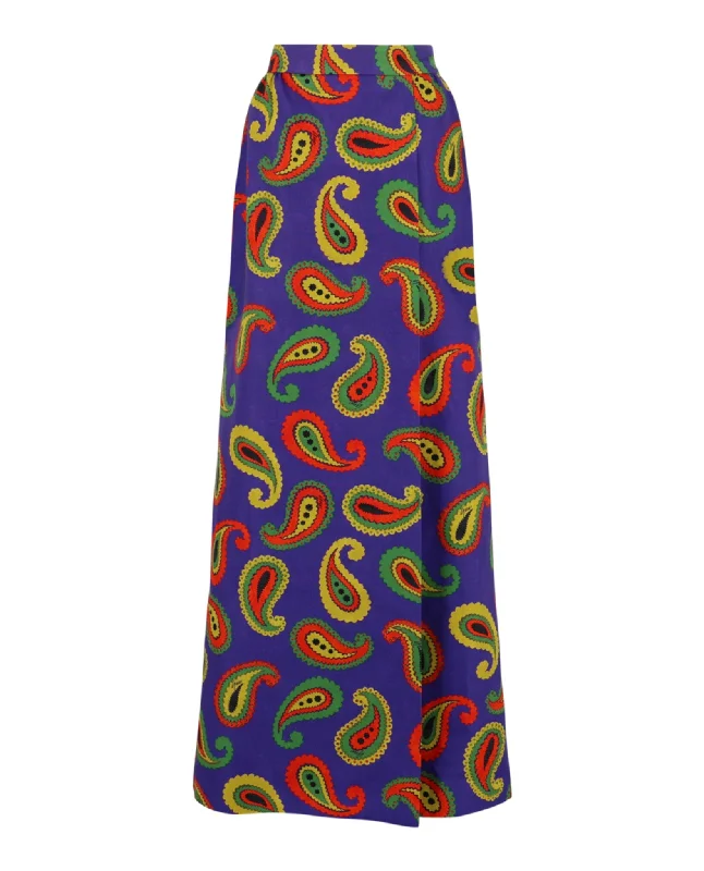 Gucci Womens Paisley Printed Canvas Skirt velvet skirt plush