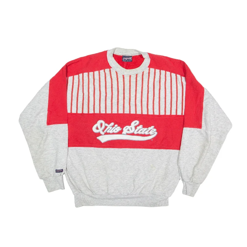 JANSPORT Ohio State Sweatshirt Grey Womens L Hoodie with Applique Textured Unique