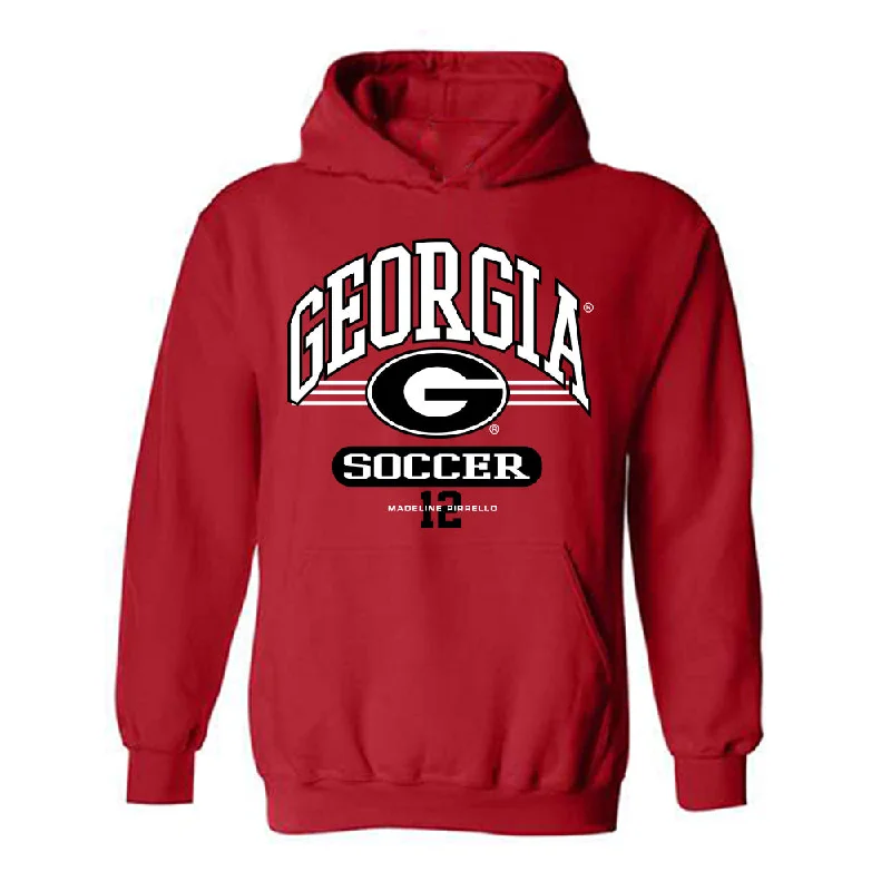 Georgia - NCAA Women's Soccer : Madeline Pirrello - Classic Fashion Shersey Hooded Sweatshirt Hoodie with Hem Frayed Vintage Worn