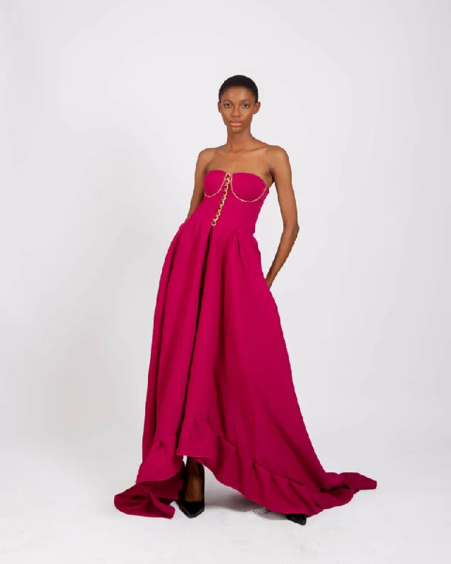 Pink Embellished  Corset  Ball Dress Tunics Chic elegant