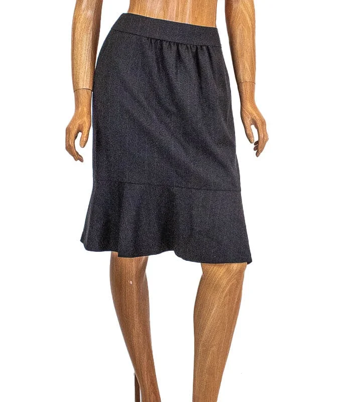 Pinstripe Ruffle Skirt denim skirt classic