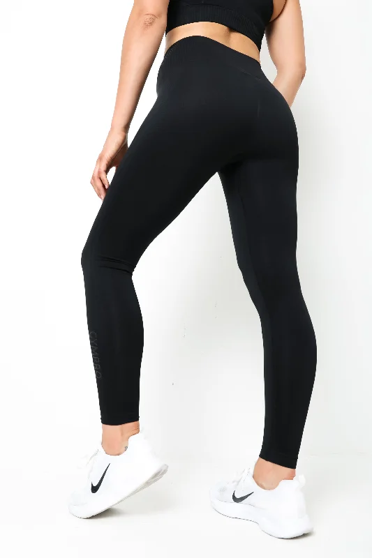 Womens - Lili Seamless Leggings - Black Fashionable Sports Leggings