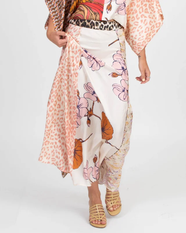"Paralong" Silk Skirt leather skirt sleek