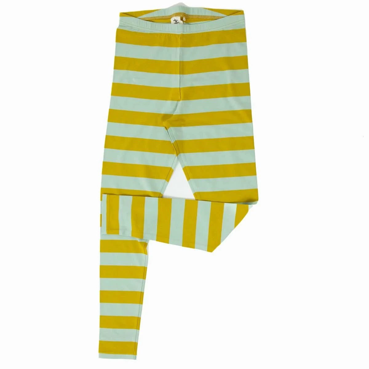 AWOC Leggings - Mustard & Turquoise Trendy High-Compression Leggings